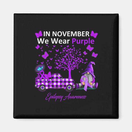 Aimant En Novembre Nous Portons Purple Epilepsy Sensibili (Devant)