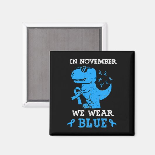 Aimant En novembre We Wear Blue Diabete Awareness Trex D (Recto/Verso)