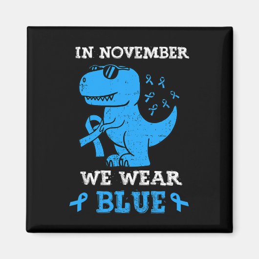 Aimant En novembre We Wear Blue Diabete Awareness Trex D (Devant)