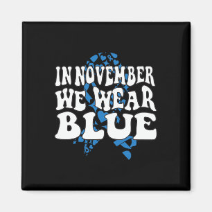Aimant En novembre We Wear Blue Ribbon Diabete Awareness