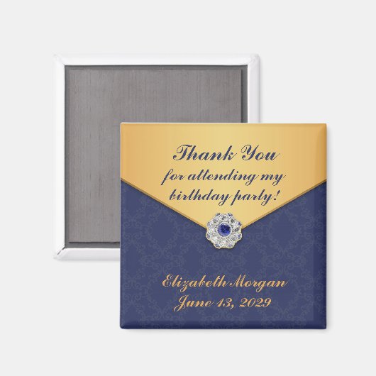 Aimant en or Damask Merci (Recto/Verso)