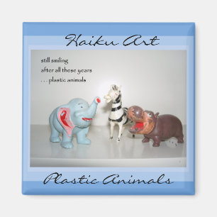 Aimant en plastique d'art de Haiku d'animaux