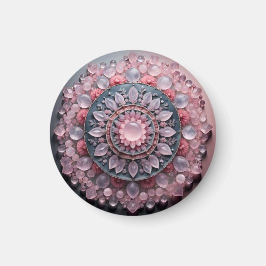 Aimant en Quartz Rose (Devant)