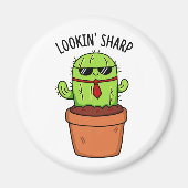 Aimant En regardant Sharp Funny Cactus Pun (Devant)