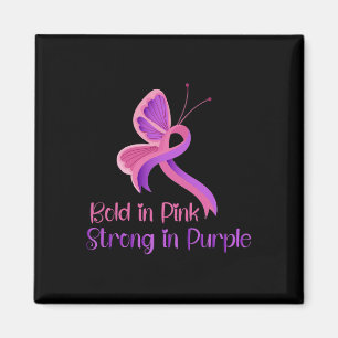 Aimant En rose Forte Violences Violentes Cancer du Sein C