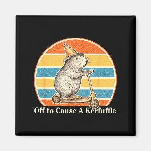 Aimant En route pour causer un chahut Funny Groundhog Sco