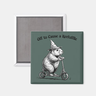 Aimant En route pour causer une agitation Funny Groundhog