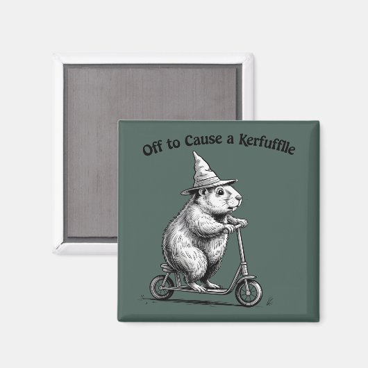 Aimant En route pour causer une agitation Funny Groundhog (Recto/Verso)