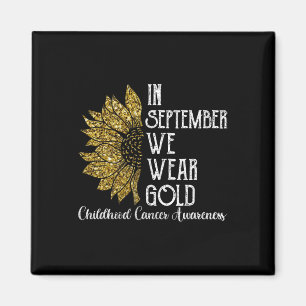 Aimant En Septembre Nous Portons Gold Children Cancer Awa