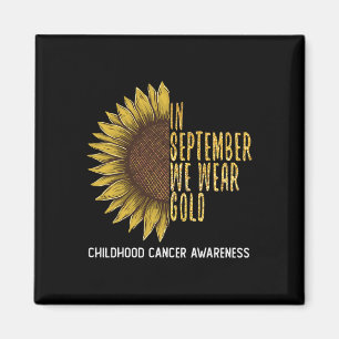 Aimant En Septembre Nous Portons Gold Children Cancer Awa