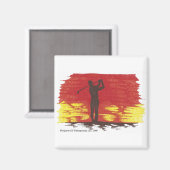 Aimant en silhouette Golfer (Recto/Verso)
