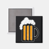 Aimant en verre de bière noir (Recto/Verso)