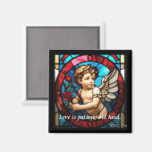 Aimant en verre tendu Cherub : L'amour est patient (Recto/Verso)