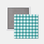 Aimant en vichy turquoise (Recto/Verso)