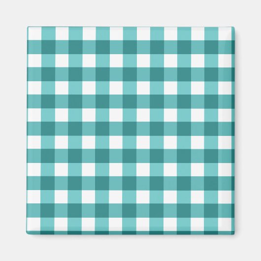 Aimant en vichy turquoise (Devant)