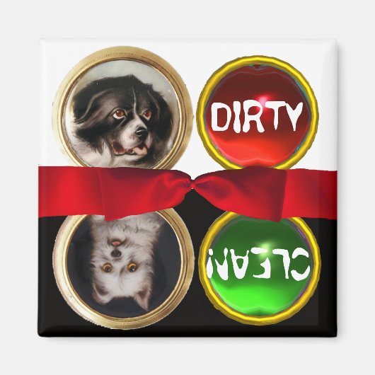 AIMANT ENAMEL MINIATURE PORTRAITS DE CHIEN DIRTY PROPRE (Devant)