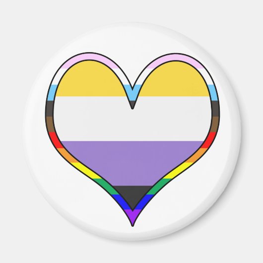 Aimant Enby Pride Heart (Devant)