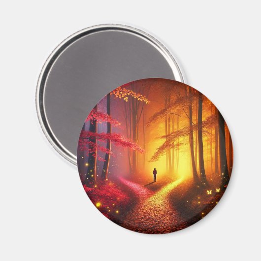 Aimant Enchanted Crossroads - Vibrant Autumn Forest Art P (Recto/Verso)