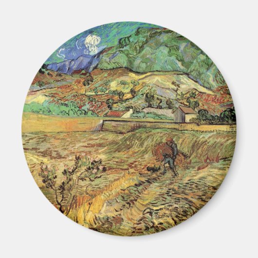 Aimant Enclosed Wheat Field w Peasant by Vincent van Gogh (Devant)