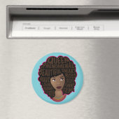 Aimant Encourageant les femmes noires, cheveux naturels, (In Situ (Lave-vaisselle))