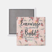 Aimant Encouragez-Vous Les Uns Les Autres À Se Bâtir Les  (Recto/Verso)