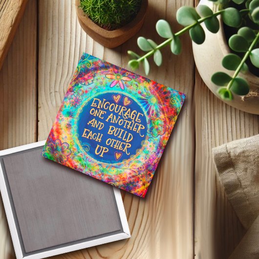 Aimant Encouragez-vous l'un l'autre coloré Inspirationnel