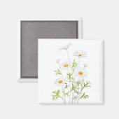 Aimant encre blanche Margaret daisy et aquarelle (Recto/Verso)