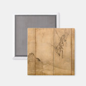 Aimant Encre japonaise sur papier Gibbons Primates & Pays (Recto/Verso)