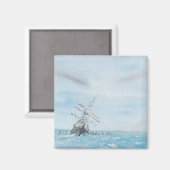 Aimant Endurance piégée par la glace Antarctique. Peint (Recto/Verso)