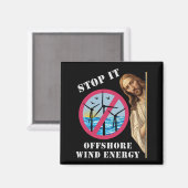 Aimant Énergie éolienne offshore Arrêtez Jésus (Recto/Verso)