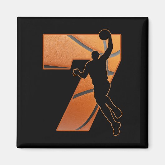 Aimant Enfant 7 ans 7e année Esquisse Anniversaire Partyt (Devant)