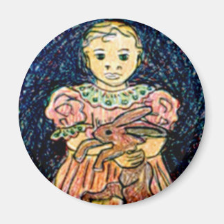 Aimant Enfant avec lapin