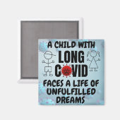 Aimant Enfant avec longue vie COVID de rêves inaccomplis (Recto/Verso)