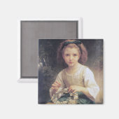 Aimant Enfant Braiing a Crown, Bouguereau (Recto/Verso)