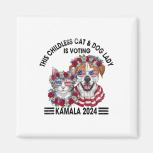 Aimant Enfant Chat Et Chien Lady Vote Kamala Harris