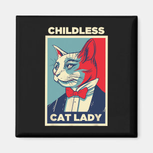 Aimant Enfant Chat Lady 2024 Drôle Amoureux des chats Mam