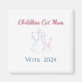 Aimant Enfant Chat Maman Rouge Blanc Bleu Bleu 2024 Élect (Devant)