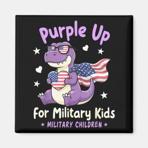 Aimant Enfant militaire dinosaure violet pour militaire