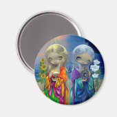 Aimant "Enfant soleil et enfant lune" (Recto/Verso)