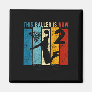 Aimant Enfants 2 ans Basketball 2e anniversaire garçon