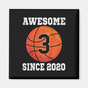 Aimant Enfants 3e anniversaire de basket-ball Lover 3 ans
