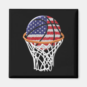 Aimant Enfants 4 juillet basket-ball USA Drapeau Enfants
