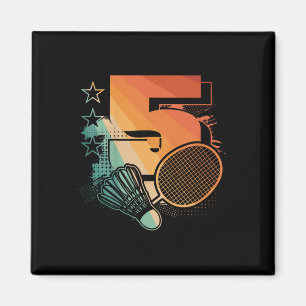 Aimant Enfants 5Anniversaire Joueur Badminton Badminton J