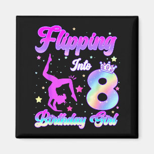 Aimant Enfants 8e anniversaire fille gymnastique 8 ansEnf