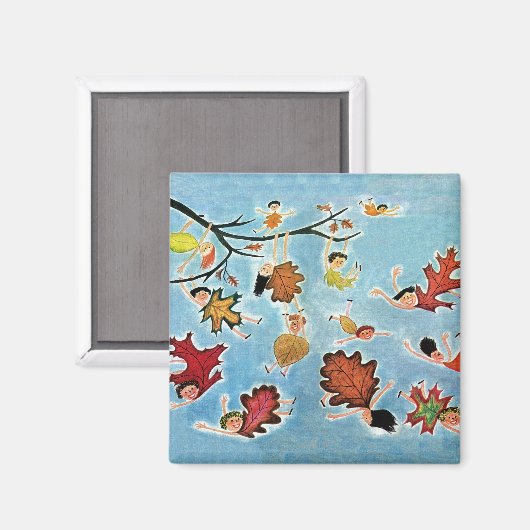 Aimant Enfants à feuilles (Recto/Verso)