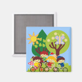 Aimant Enfants à vélo (Recto/Verso)