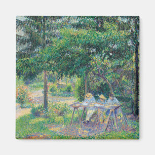Aimant Enfants attablés dans le jardin Camille Pissarro