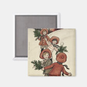 Aimant Enfants avec des boules de neige Holly (Recto/Verso)