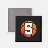 Aimant Enfants Basketball Anniversaire 5 Numéro Cinq Anni (Recto/Verso)