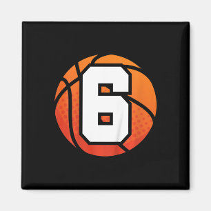 Aimant Enfants Basketball Anniversaire 6 Nombre Enfants B